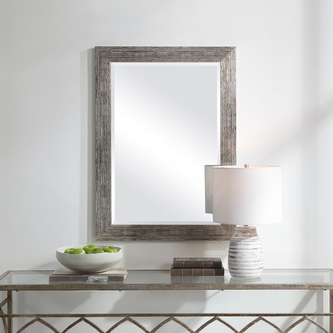 Silver Wood Effect Mirror