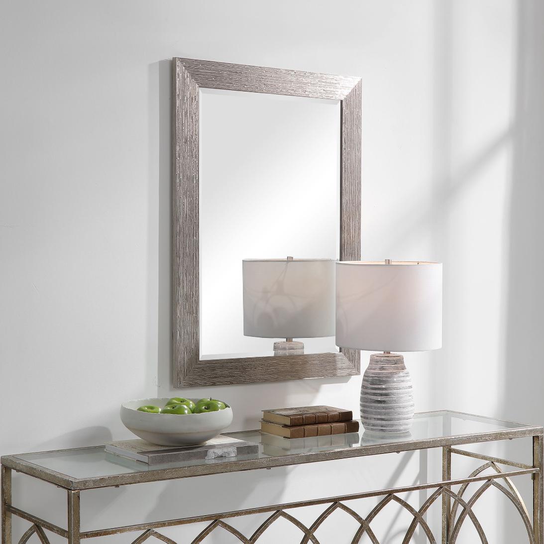 Silver Wood Effect Mirror