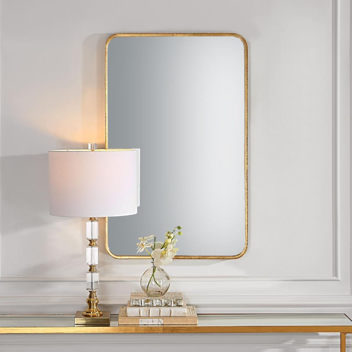 Toby Rectangular Mirror in Gold