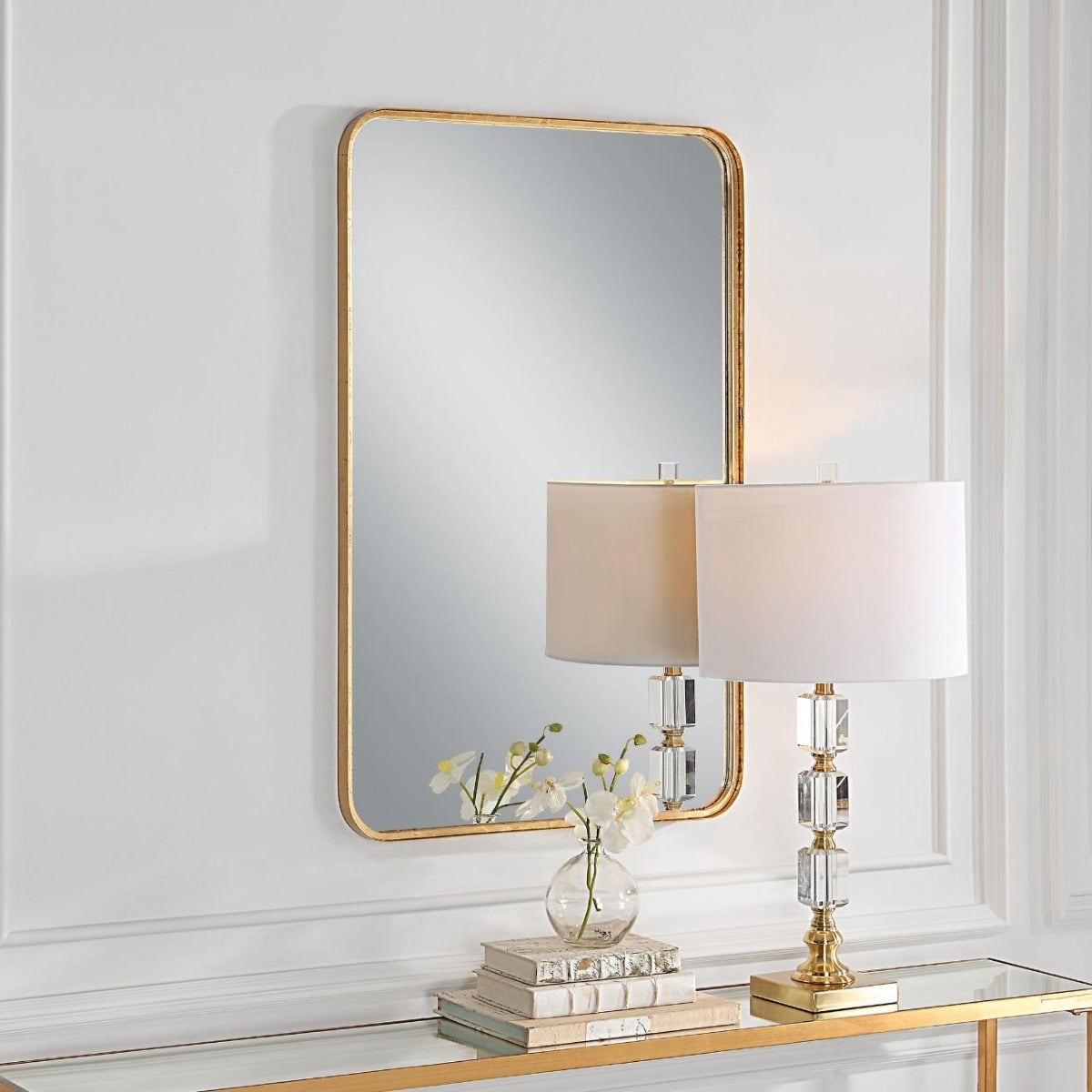 Toby Rectangular Mirror in Gold