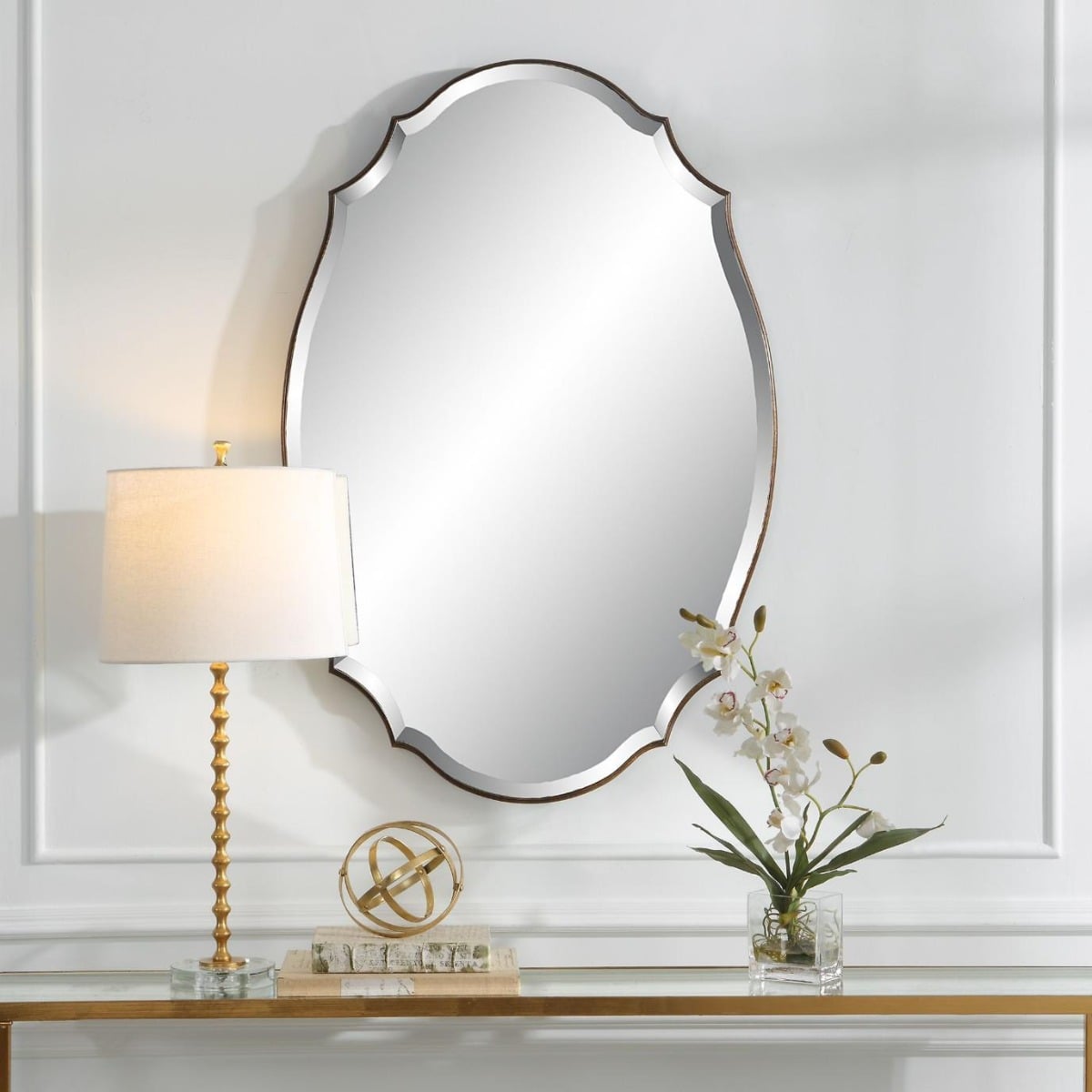 Aida Oval Mirror in Bronze