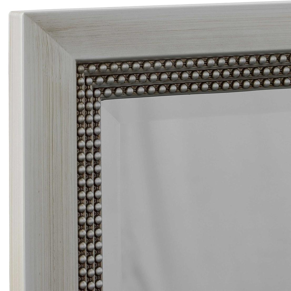 Beaded Lines Mirror Brushed Silver