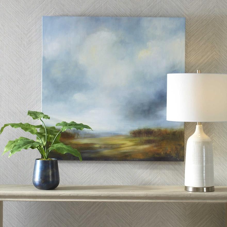 Blue Light Printed Canvas
