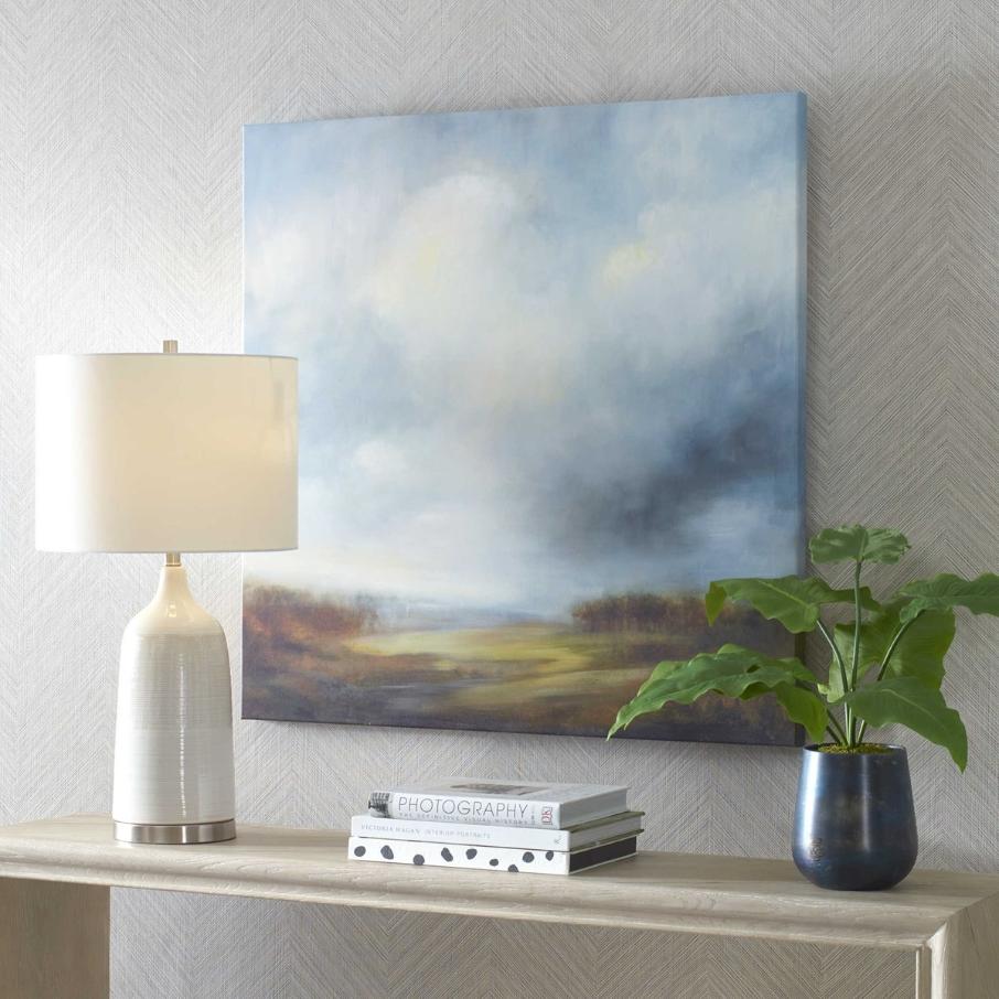 Blue Light Printed Canvas