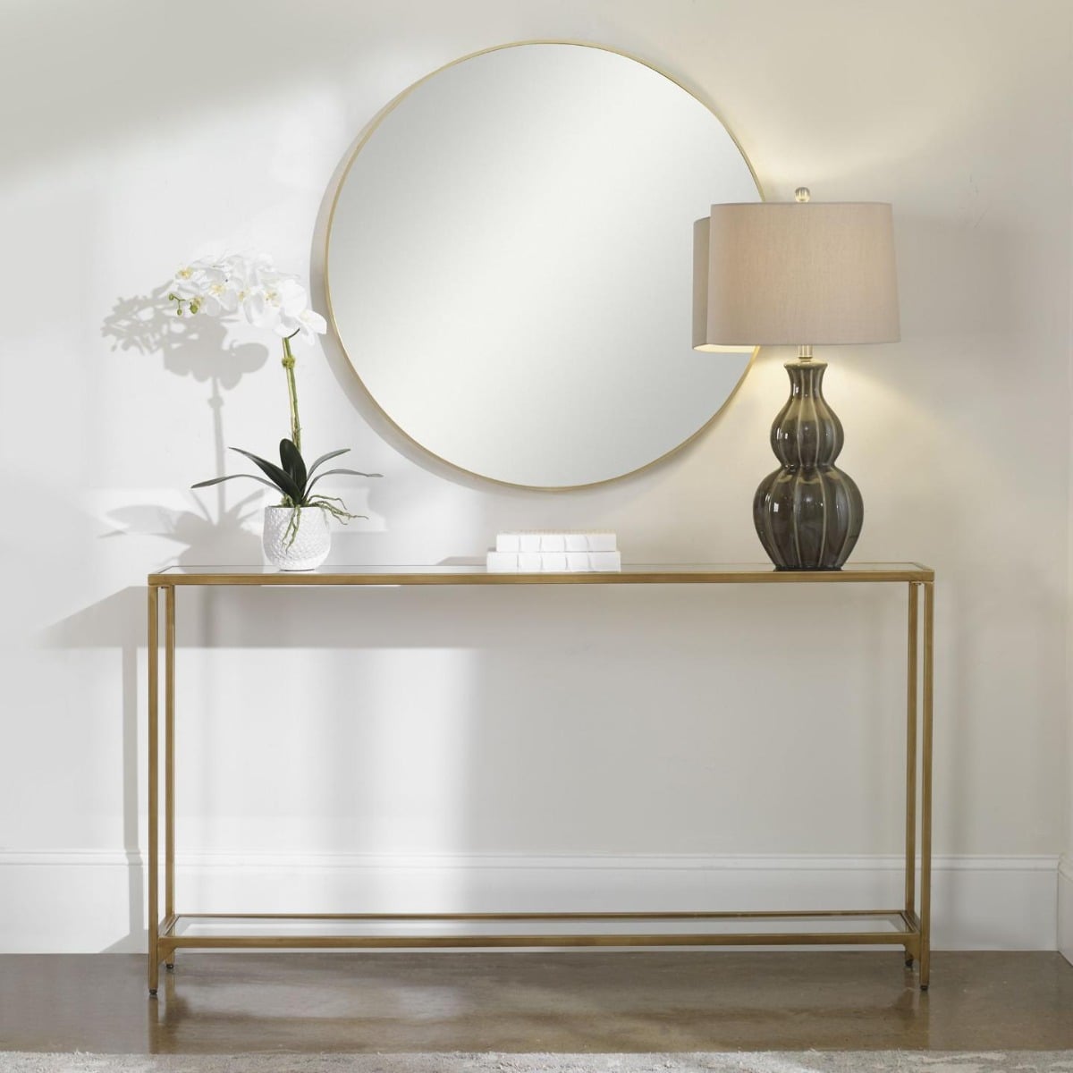 Slimline Console Gold Finish