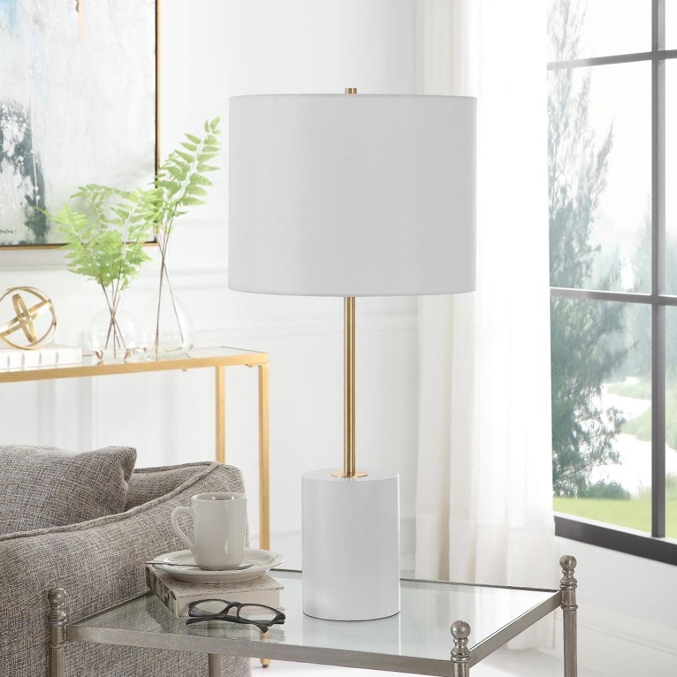 Simplistic Table Lamp in White