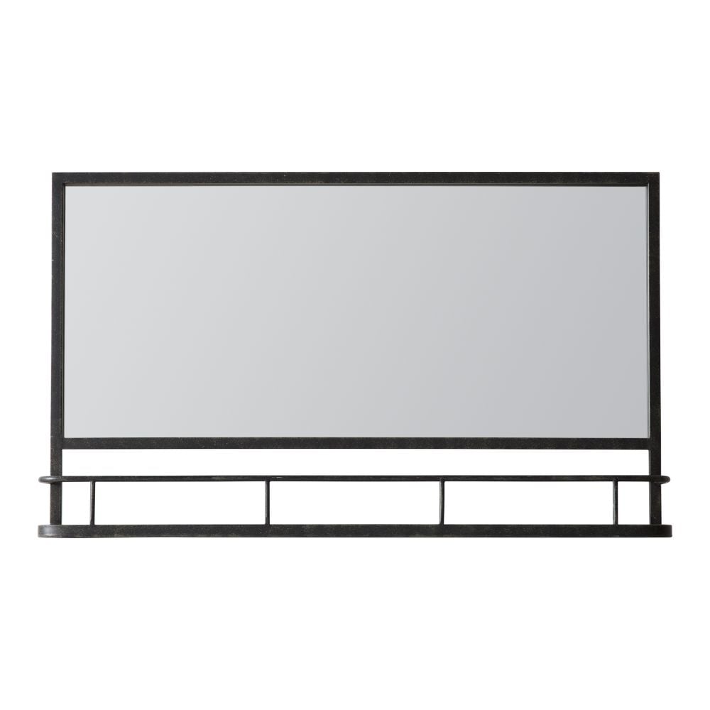 Chamberlayne Overmantel Mirror with Shelf Black