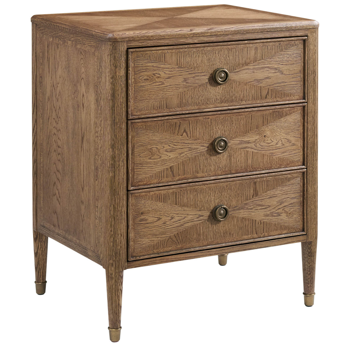 Willow Creek 3-Drawer Bedside Table in Tobacco