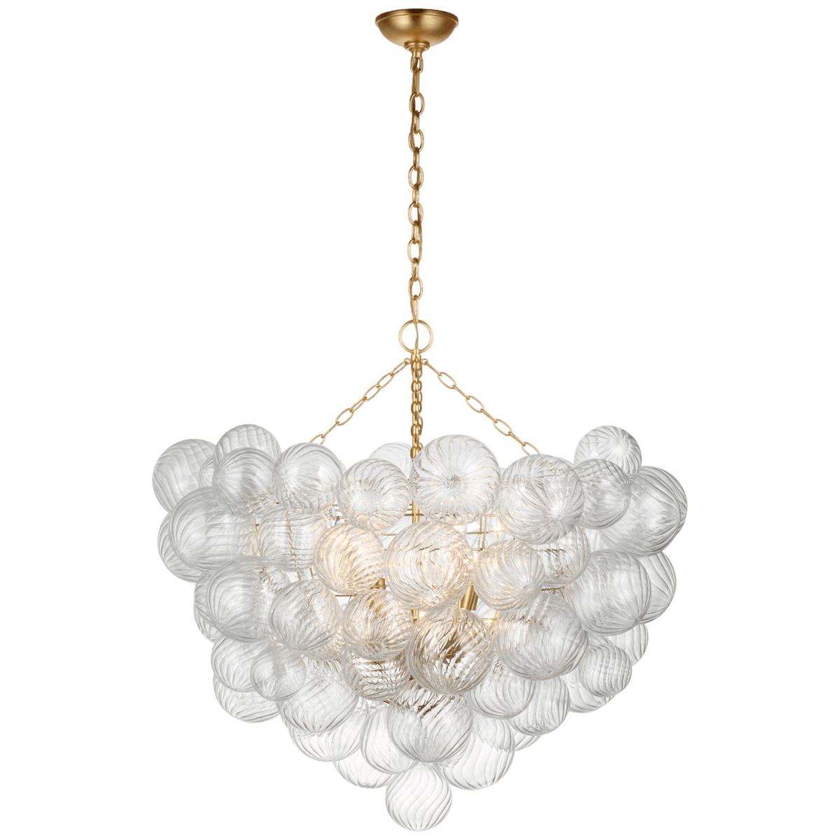 Talia Grande Bauble Chandelier - Gild & Swirled Glass