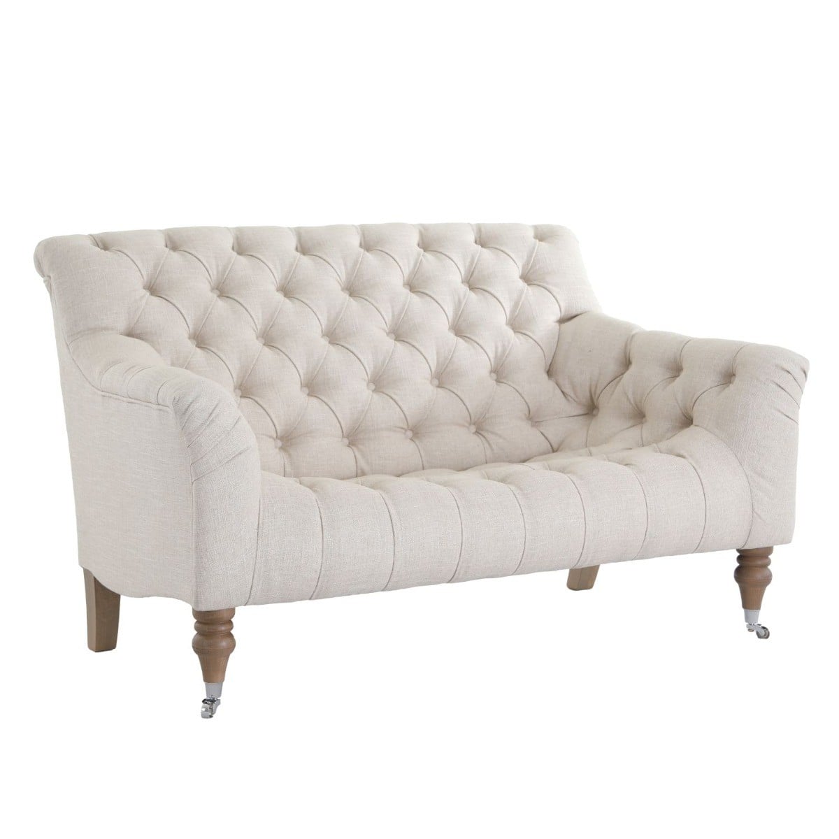Yale Petit 2 Seat Sofa in Saville Linen Natural Made To Order