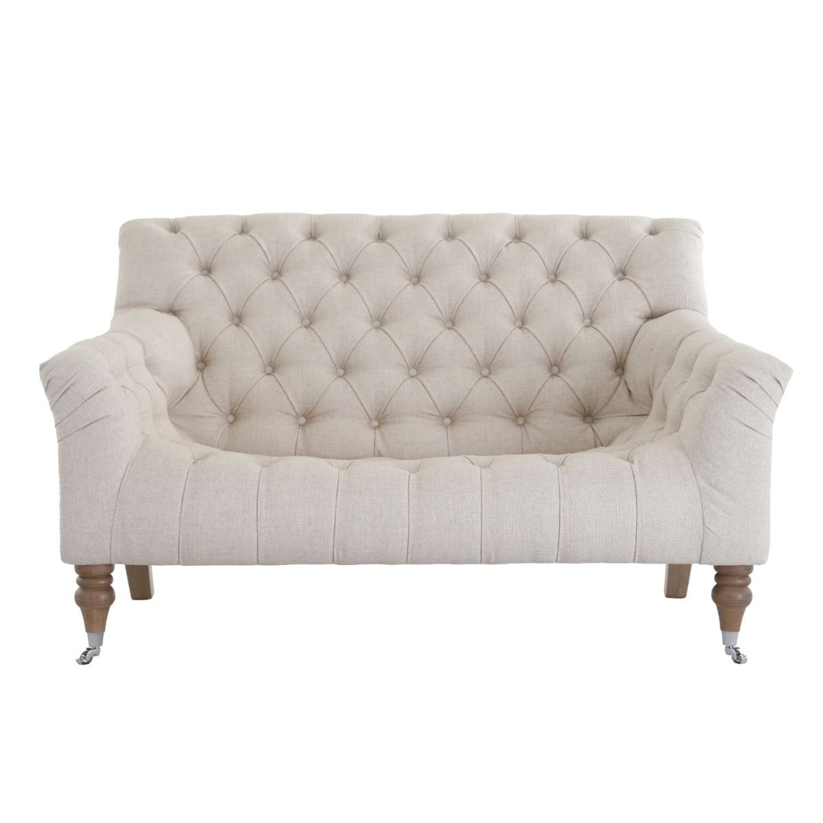 Yale Petit 2 Seat Sofa in Saville Linen Natural Made To Order