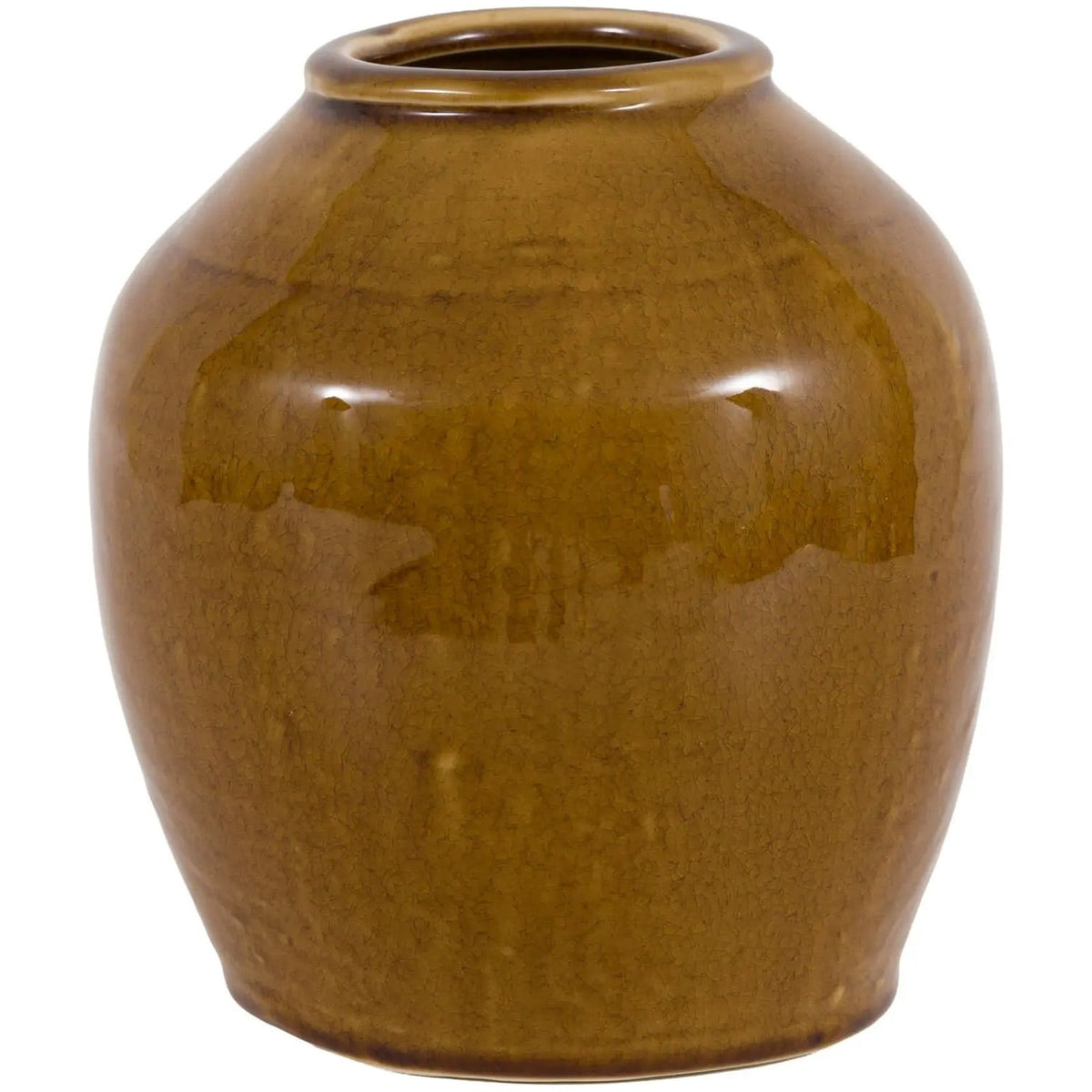 Zelta Crackle Glaze Vase in Caramel