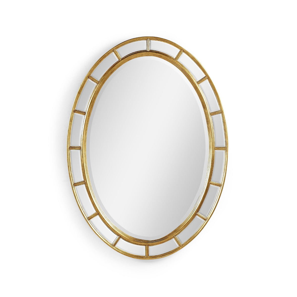 Oval panelled gilded mirror (Plain mirror glass)