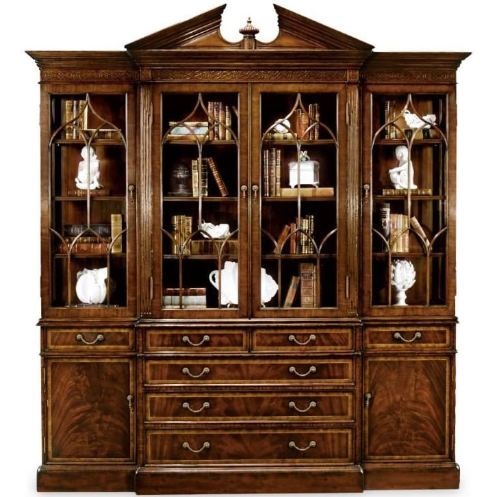 George II Triple Mahogany Display Cabinet with Drawers