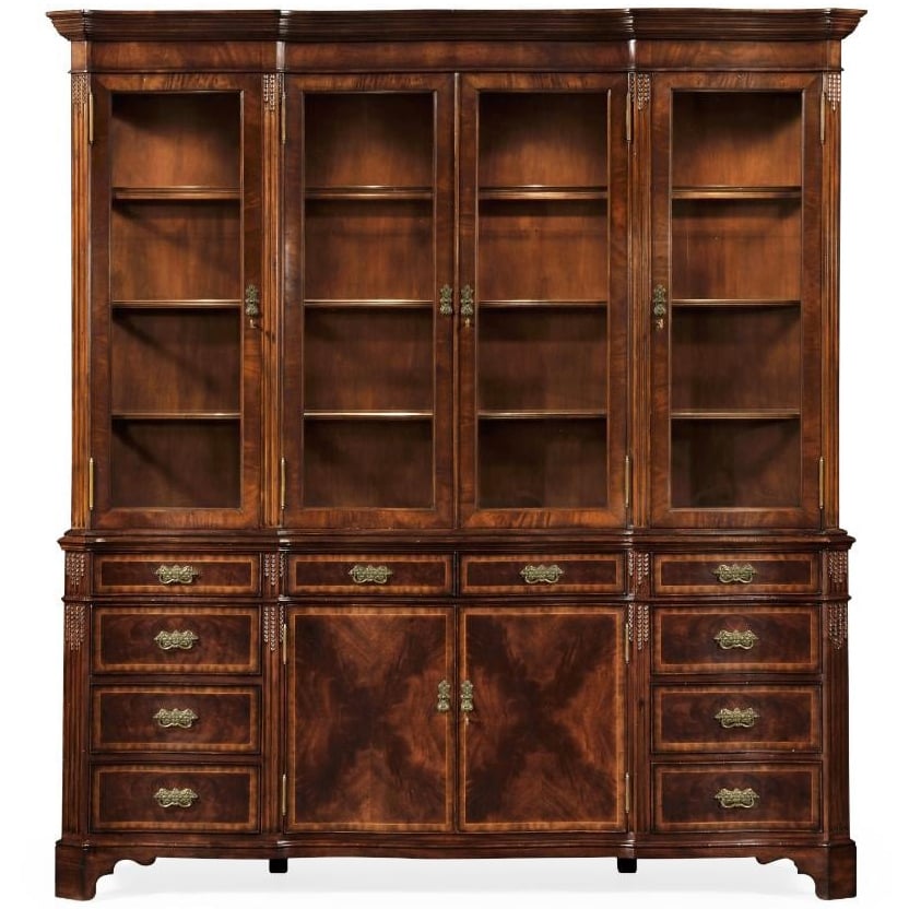 Serpentine Architrave Mahogany China Cabinet