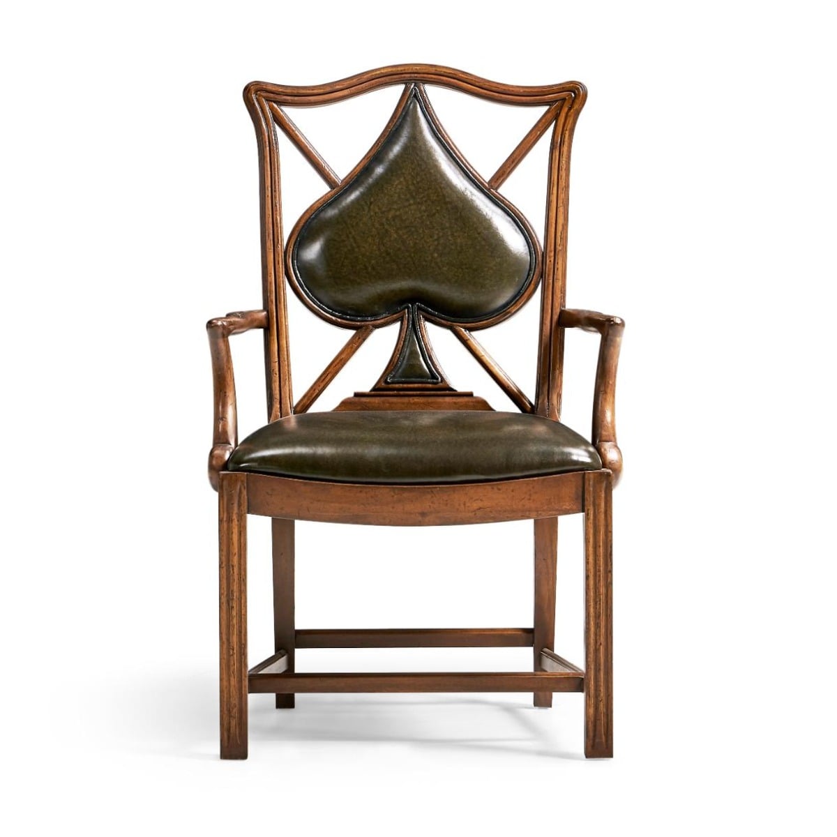 Armchair Spade Playing Card - English Green Leather