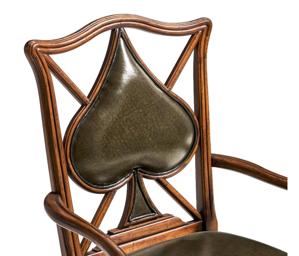 Armchair Spade Playing Card - English Green Leather