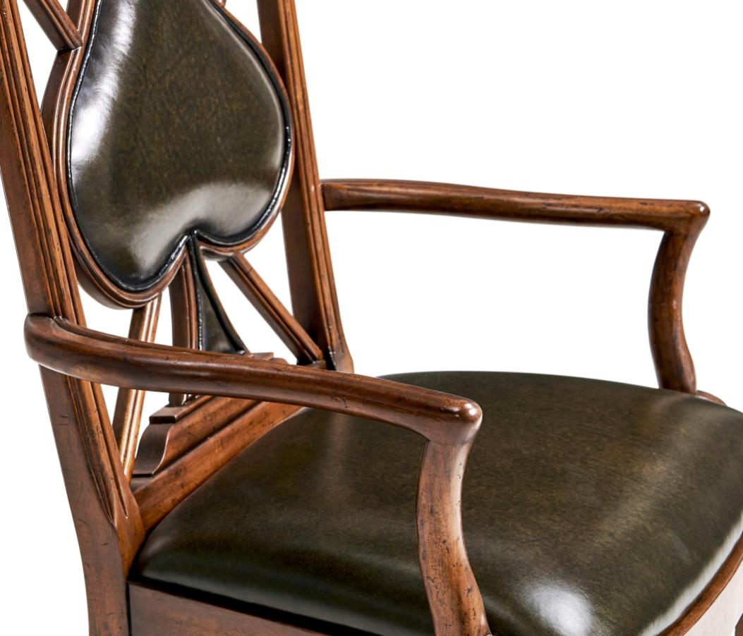Armchair Spade Playing Card - English Green Leather