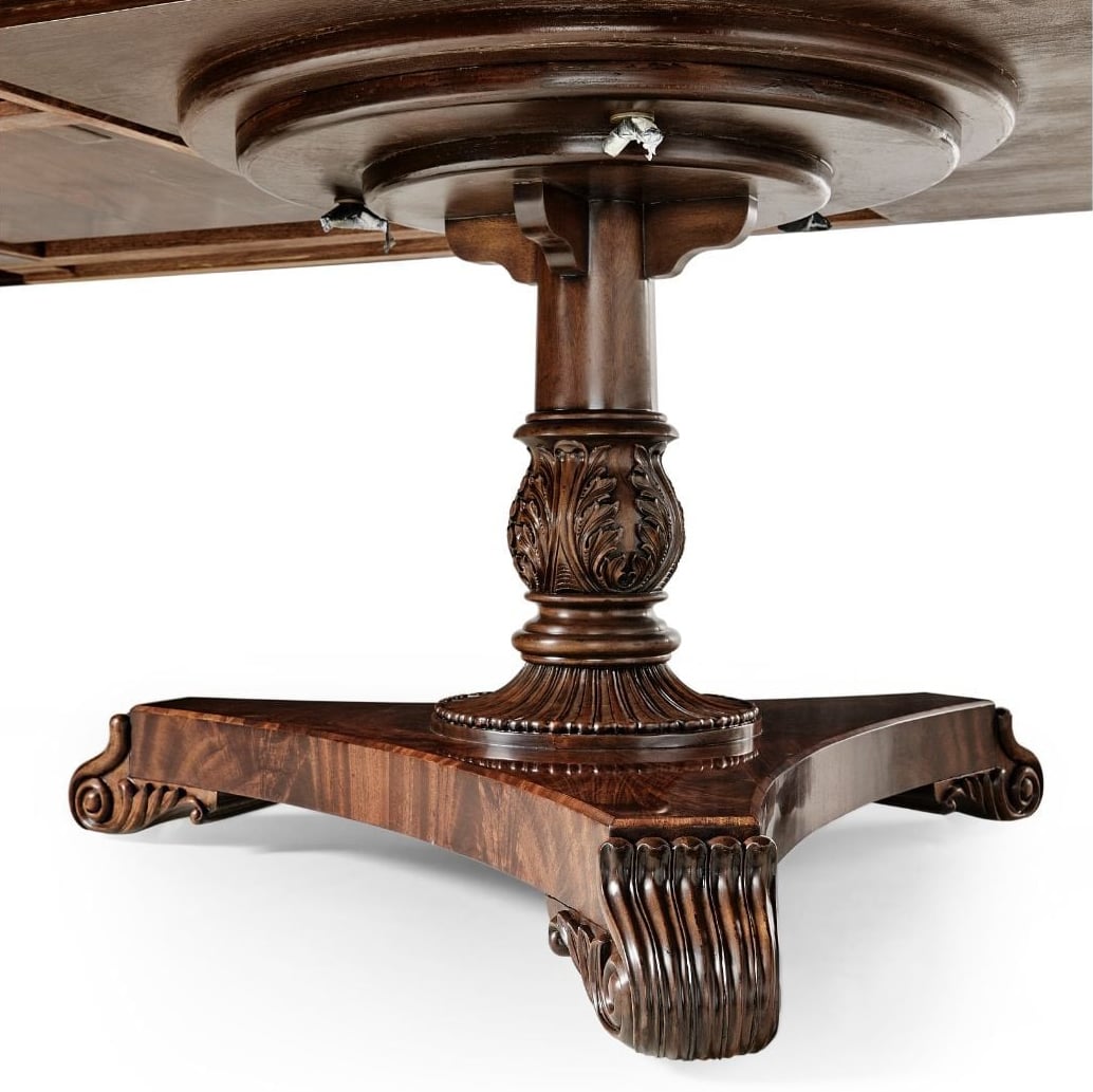 Mahogany Triple Pedestal Extending Dining Table - 402.2 - 514.4cm