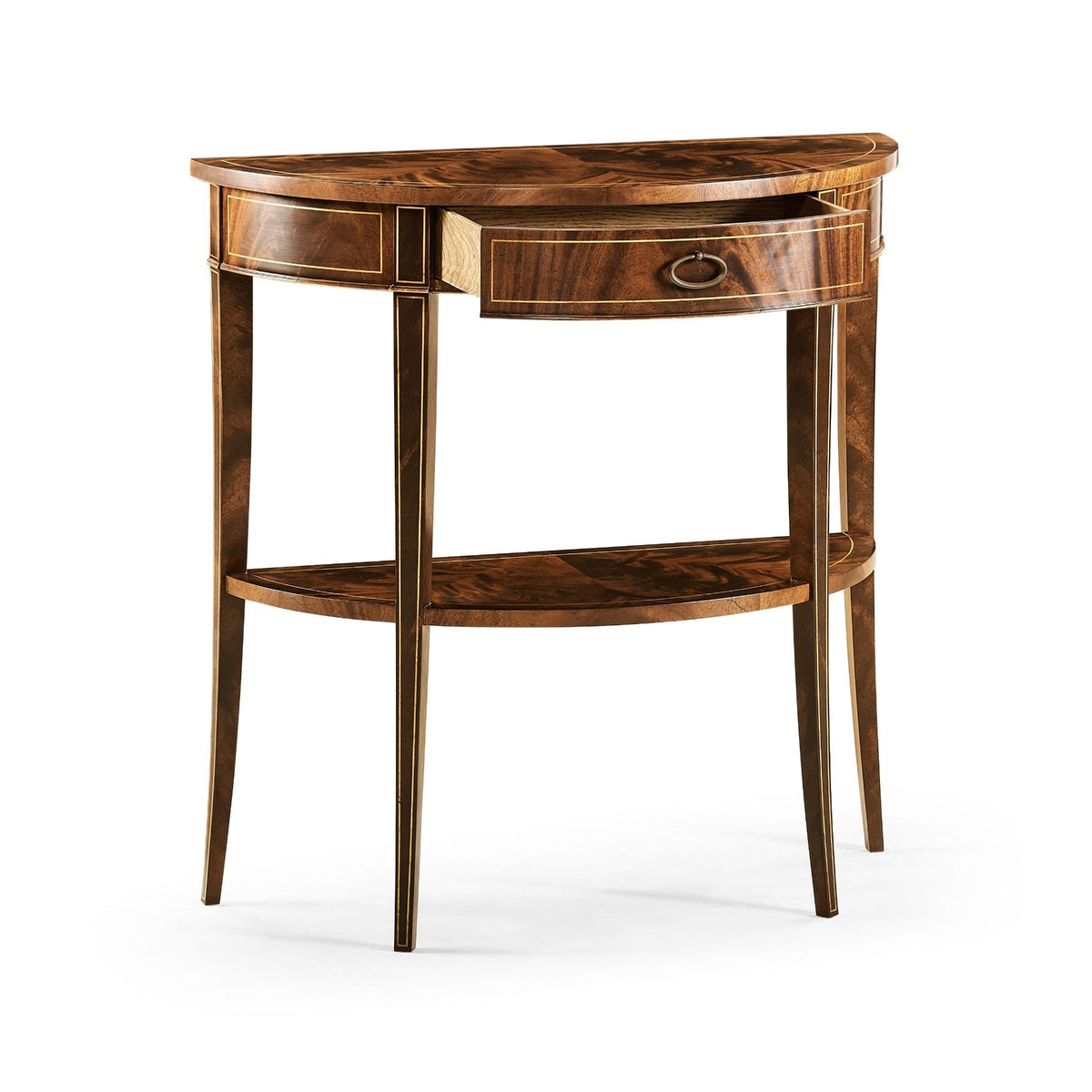Boxwood stringing demilune console