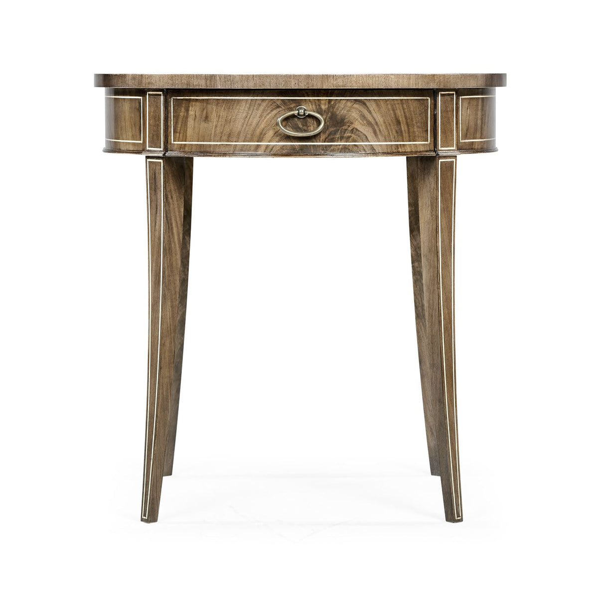 Round Bleached Walnut Side Table