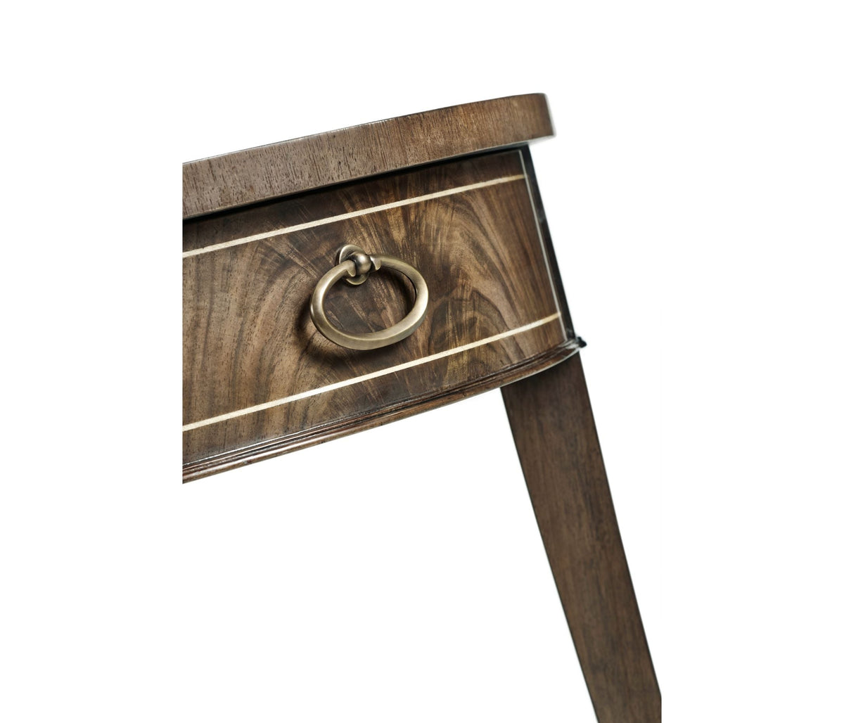 Round Bleached Walnut Side Table