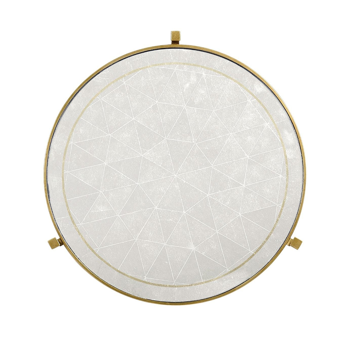 Round End Table Contemporary in Eglomise - Gilded