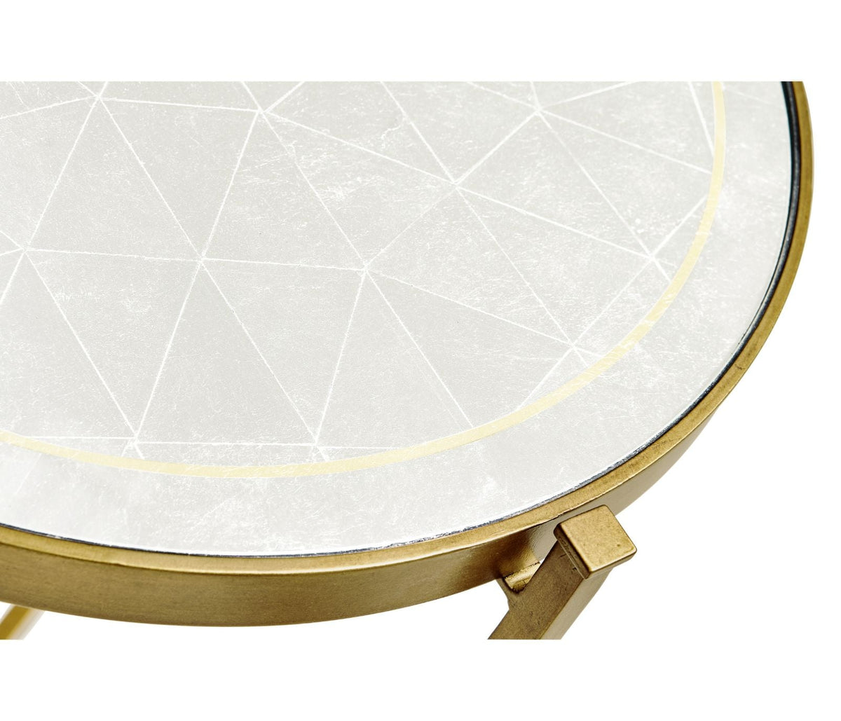 Round End Table Contemporary in Eglomise - Gilded