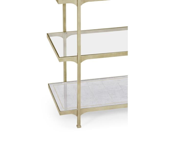 Clearance Jonathan Charles Wide Etagere Contemporary Six-tier -Silver