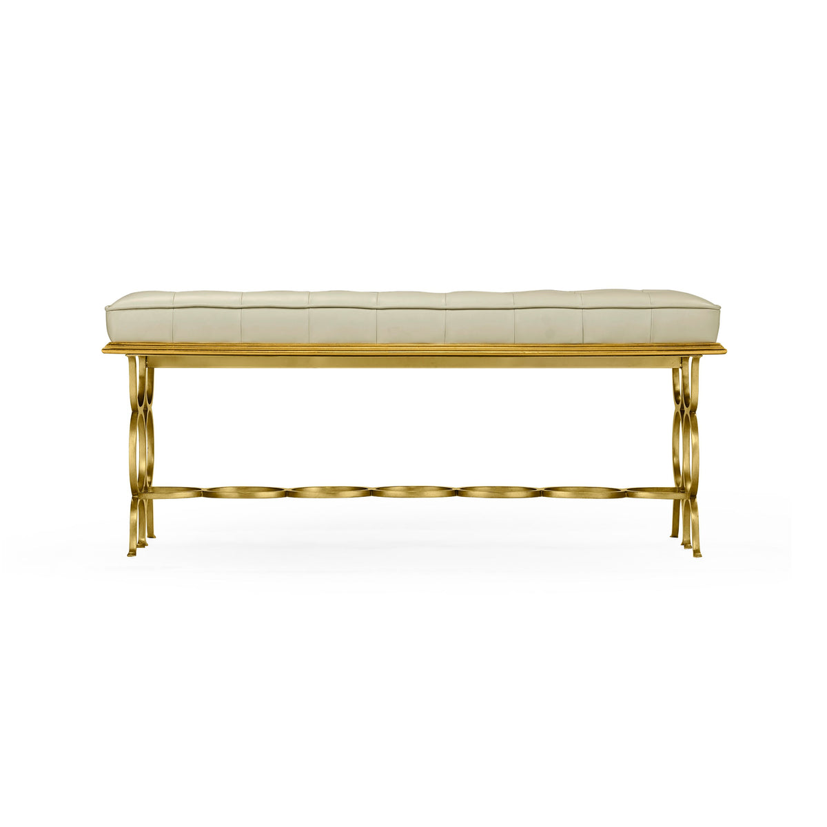 Luxe Circles Bench in Gilded Iron