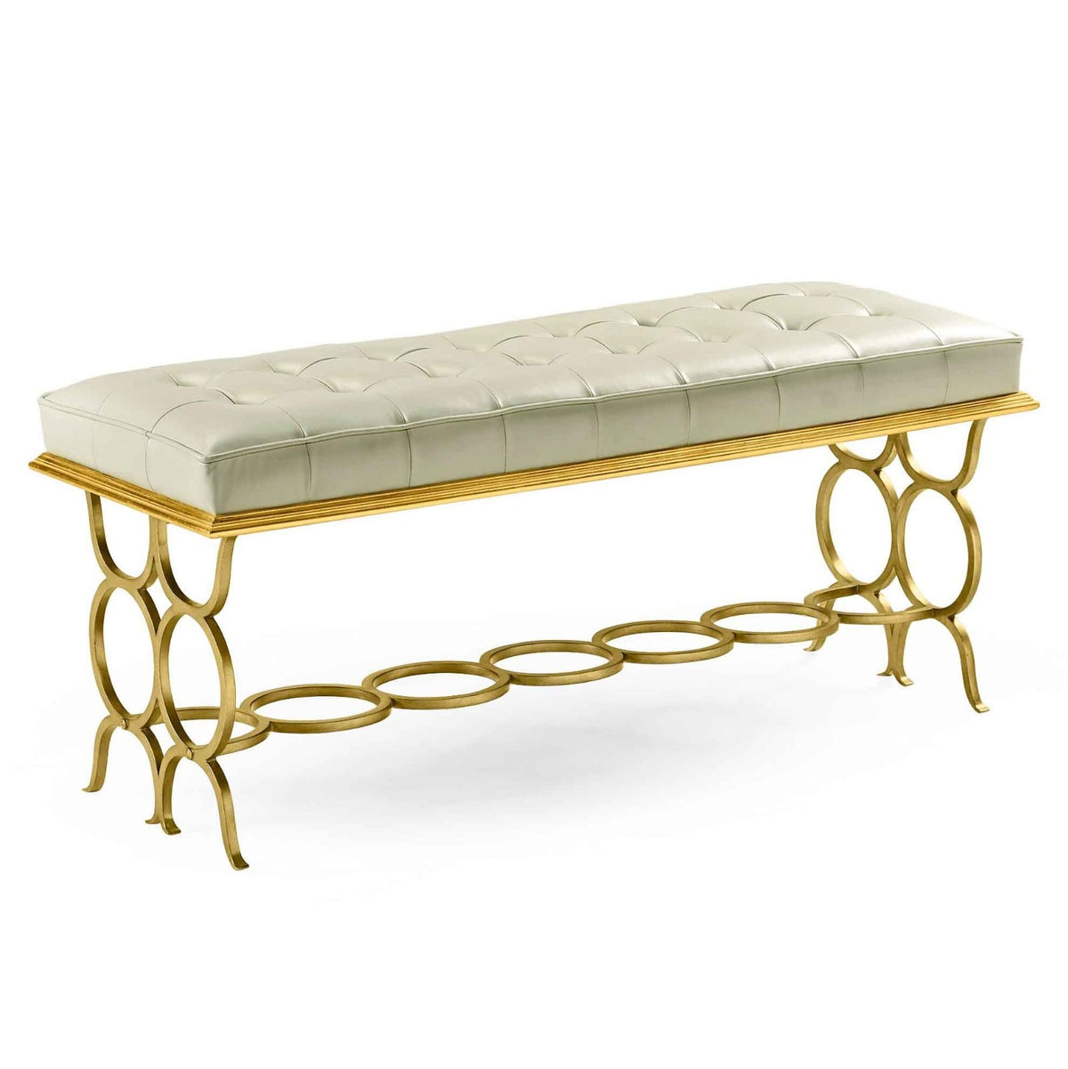 Luxe Circles Bench in Gilded Iron