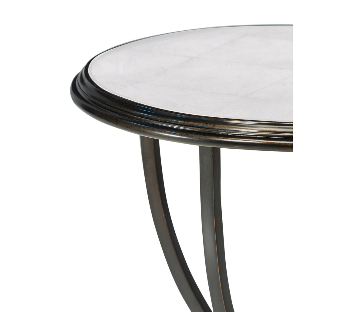 Luxe Horseshoe Side Table in Bronze and Églomisé
