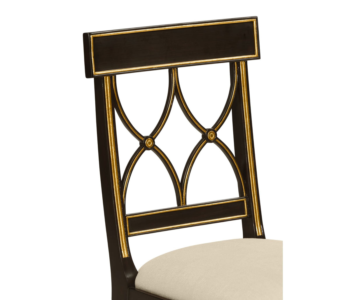 Regency Black Painted Curved Back Side Chair
