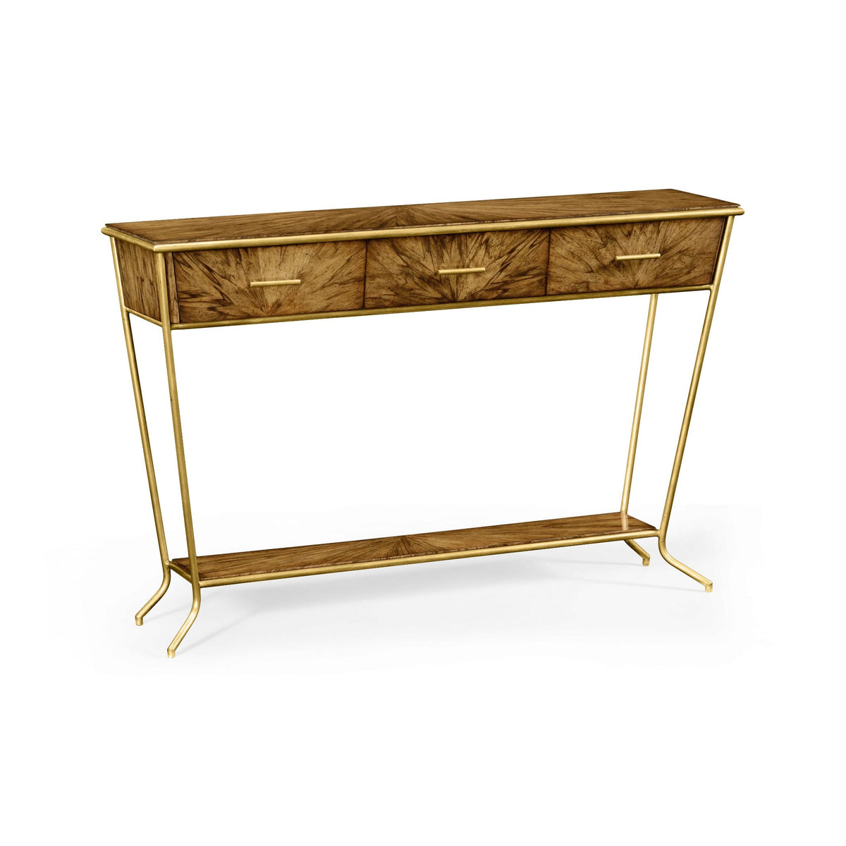 Argentinian walnut veneered tapering console