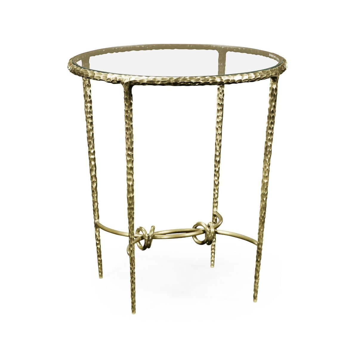 Outlet Jonathan Charles Hammered Light Brown Brass Circular Side Table