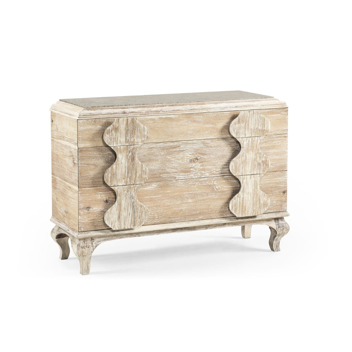 Chest of Drawers Eclectic with Marble Top - Limed Acacia
