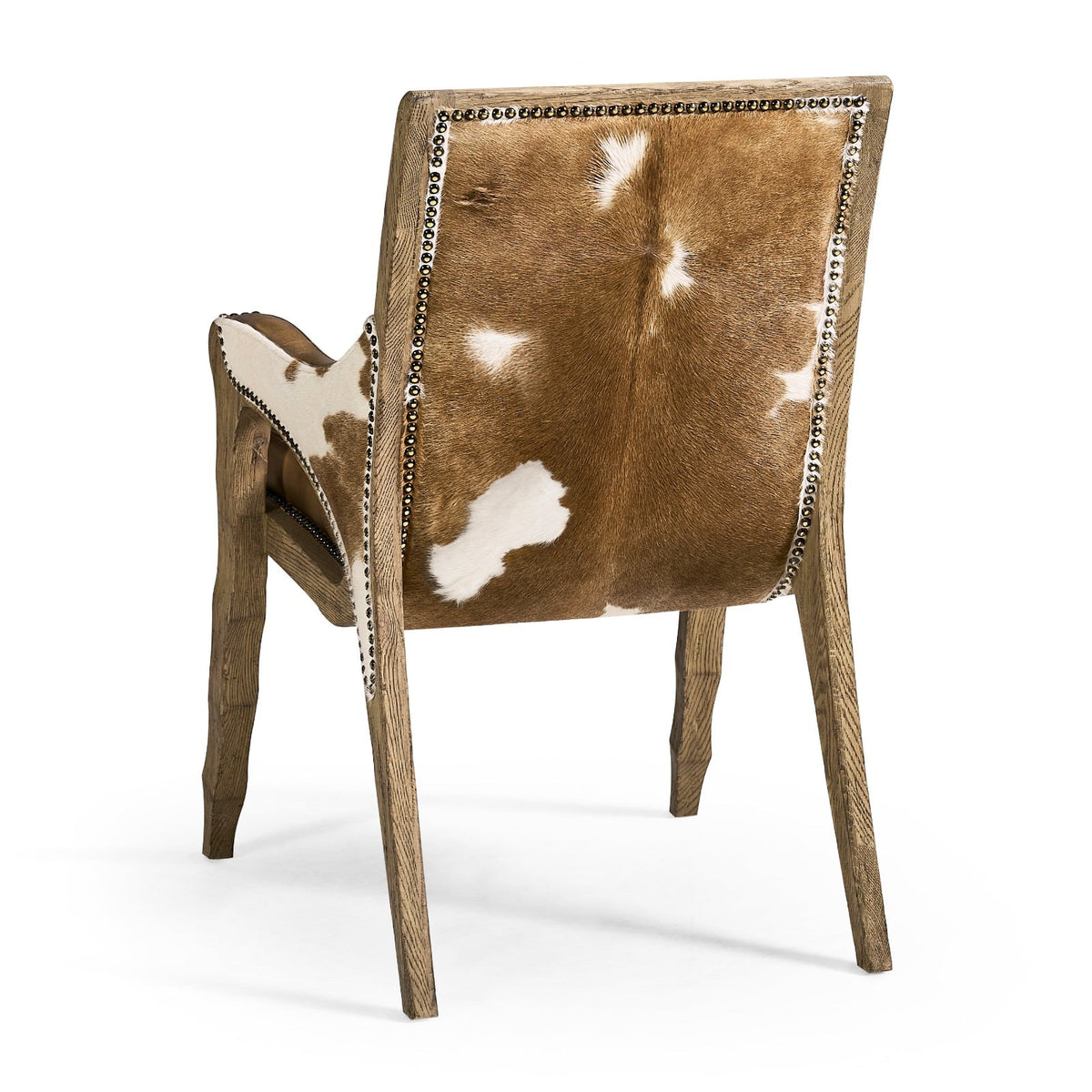 Echo Canyon Leather and Hide Arm Dining Chair
