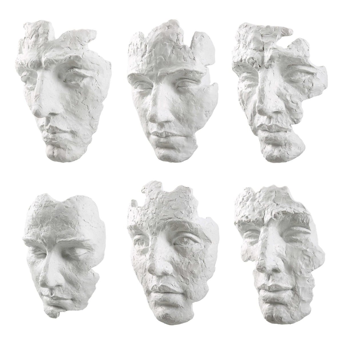 Self-Portrait White Mask Wall Décor - Set of 6