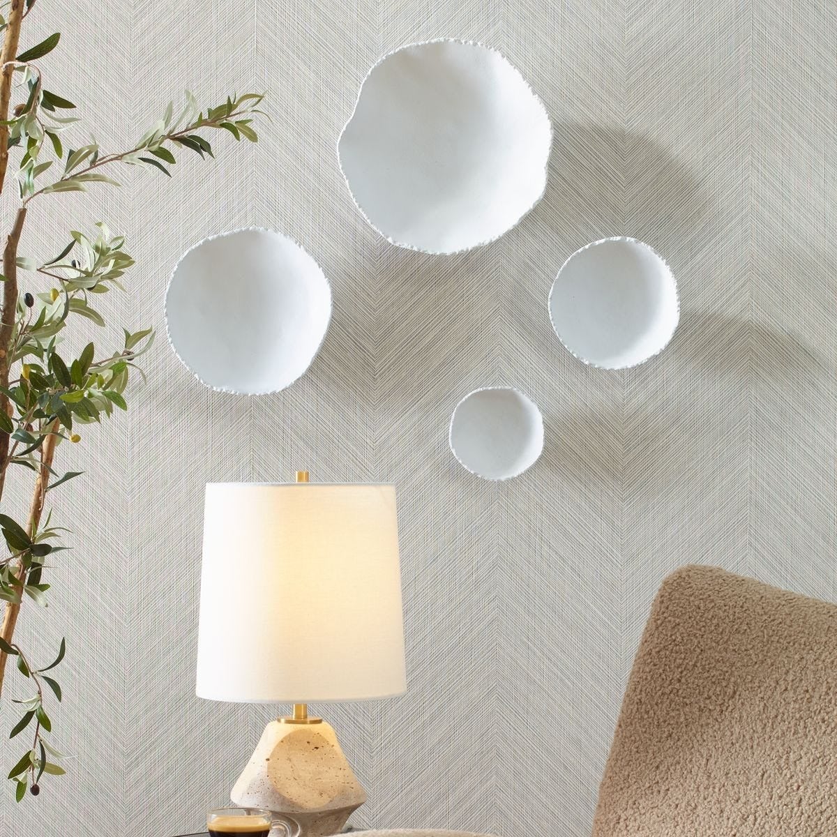Lucky Coins Wall Bowls in White Metal - Set of 4