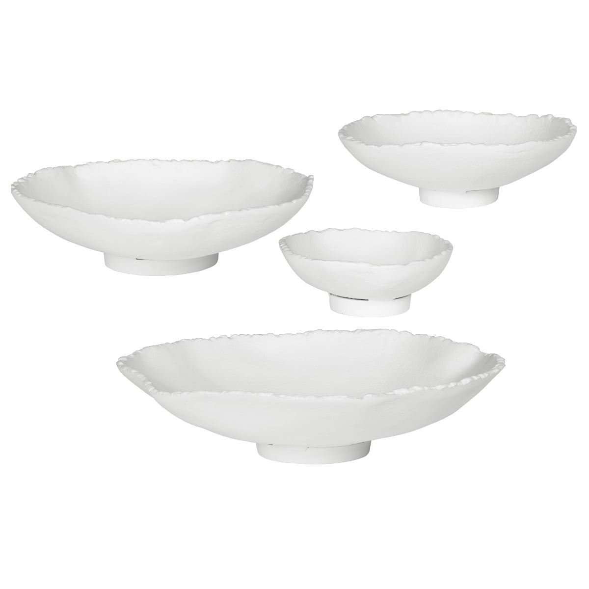Lucky Coins Wall Bowls in White Metal - Set of 4