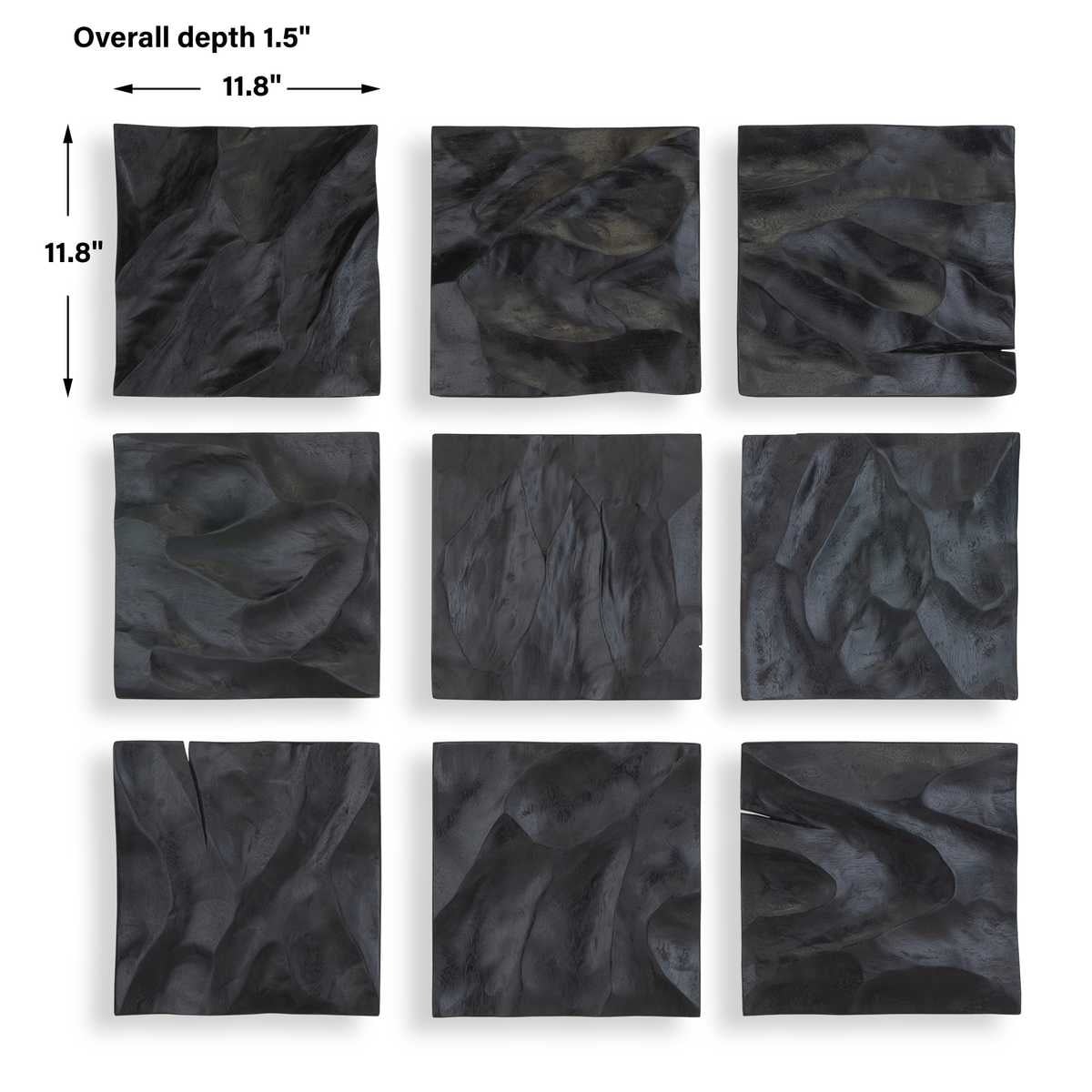 Malosi Black Wood Wall Decor - Set of 9