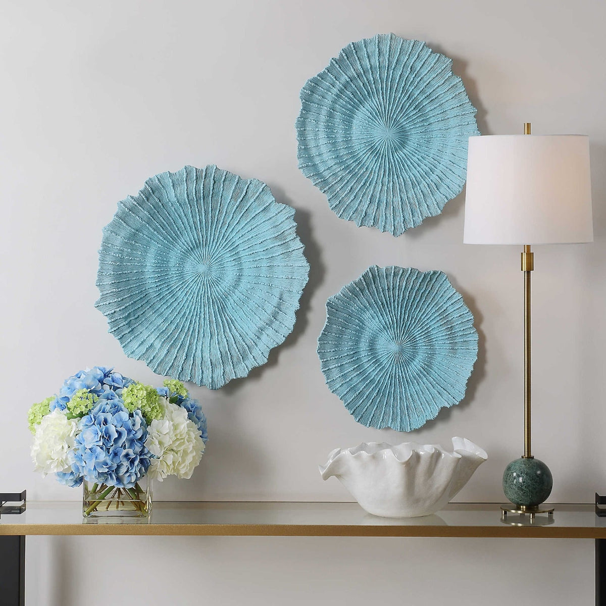 Ocean Gems Wall Decor in Blue - Set of 3