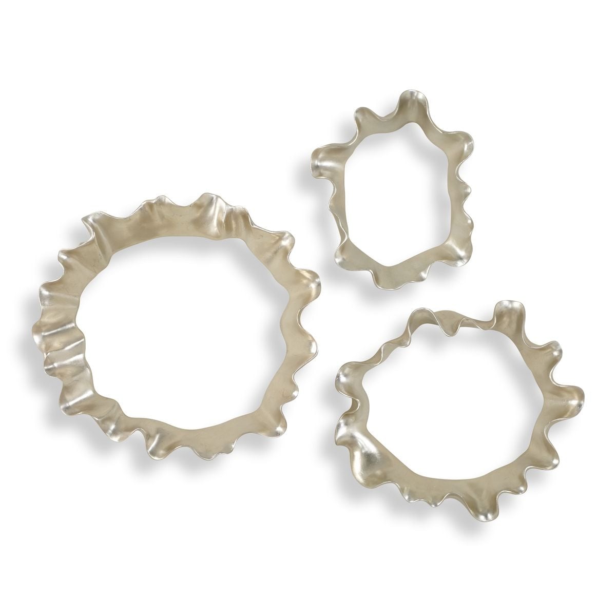 Ripple Effect Silver Wall Art Set of 3