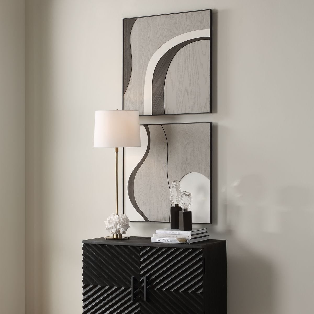 Joel Modern Wood Wall Art - Set of 2
