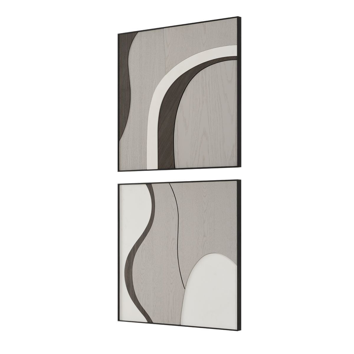 Joel Modern Wood Wall Art - Set of 2
