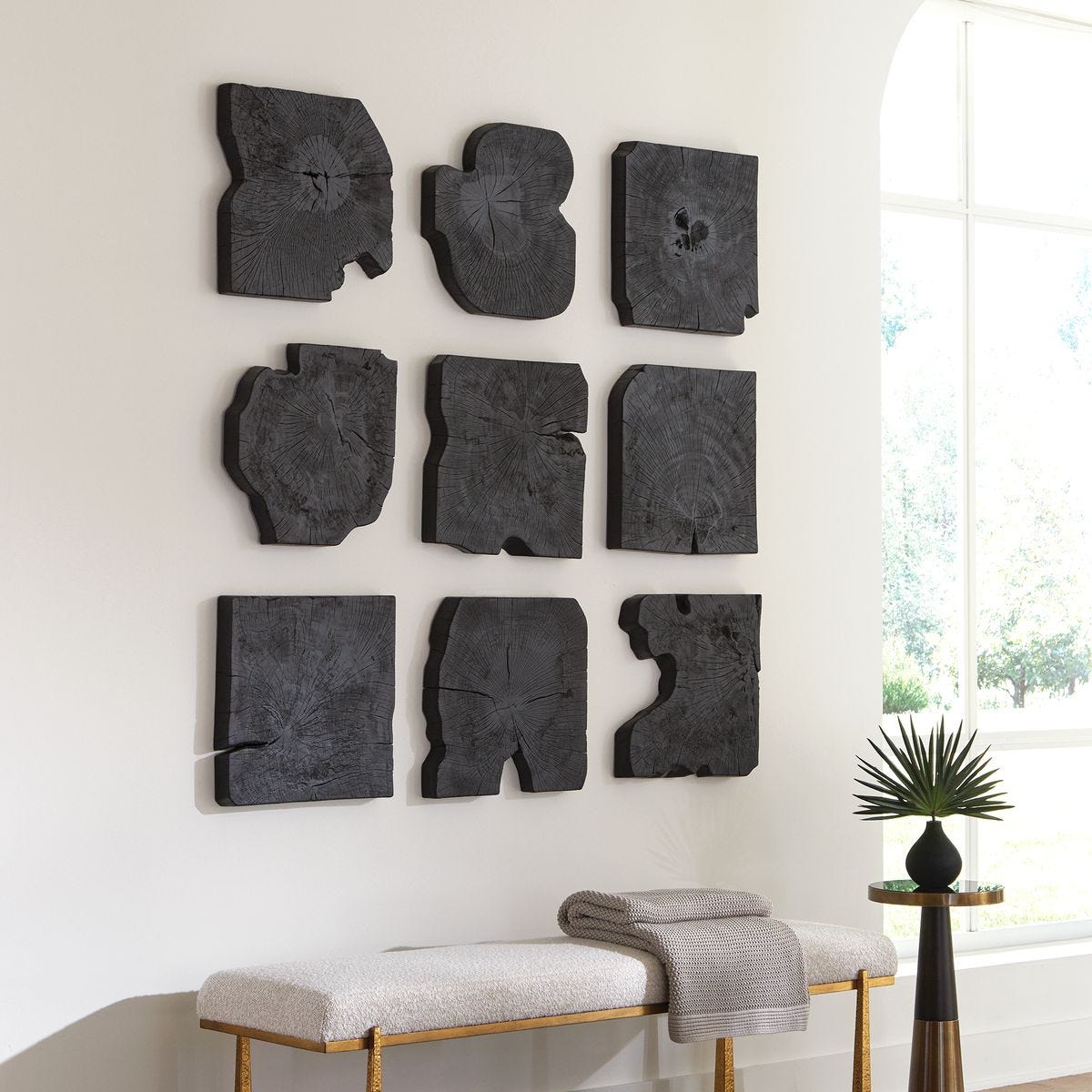 Bahati Black Wood Wall Decor - Set of 9