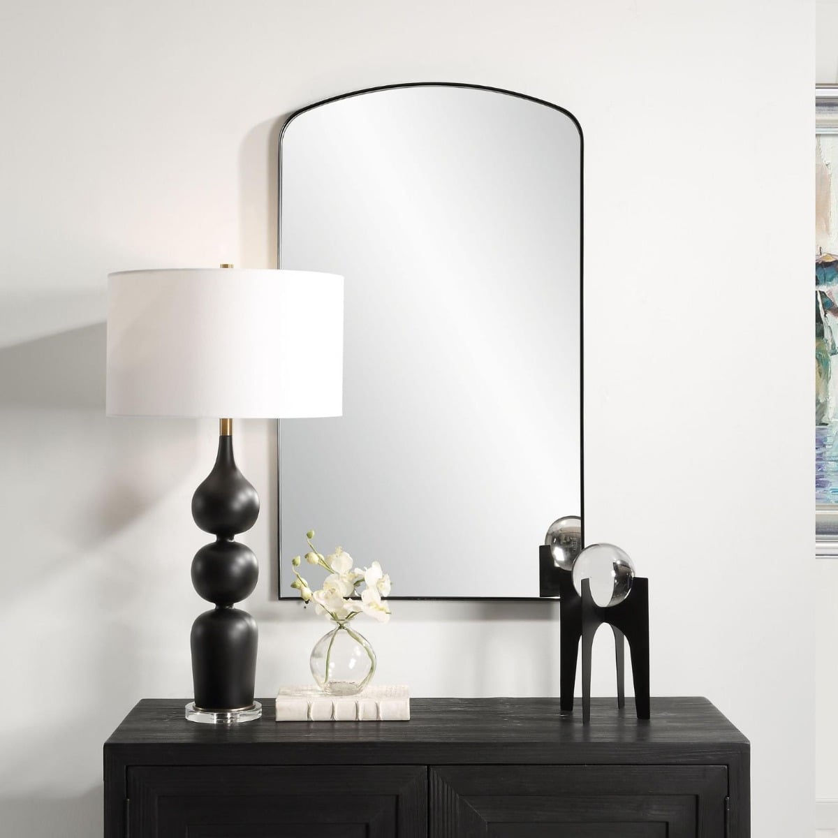 Tordera Black Arch Mirror