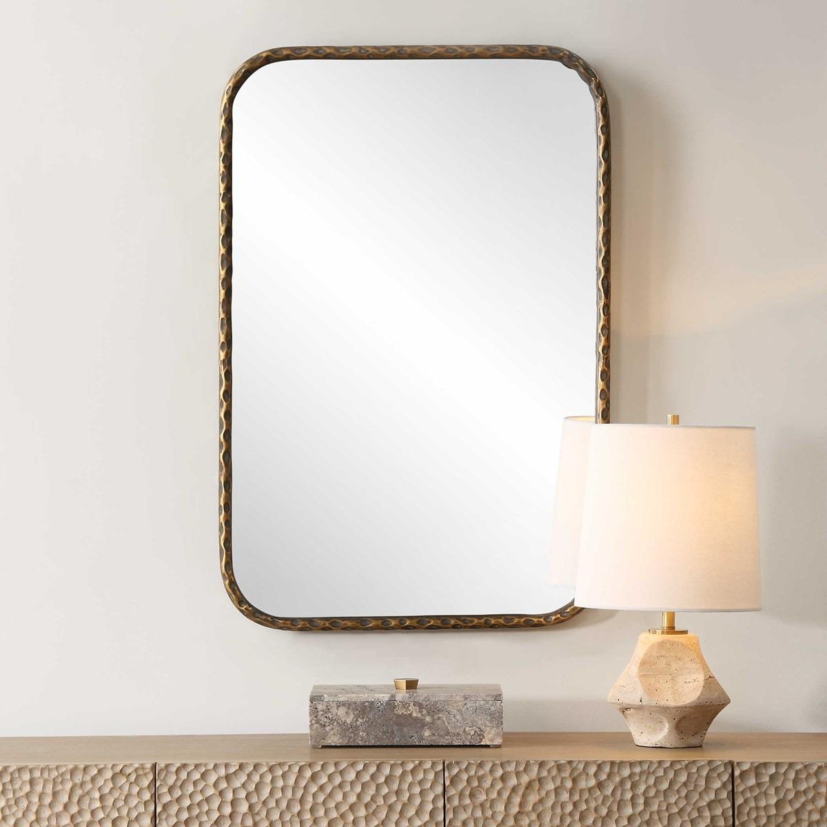 A Little Knotty Rectangular Mirror in Bronze