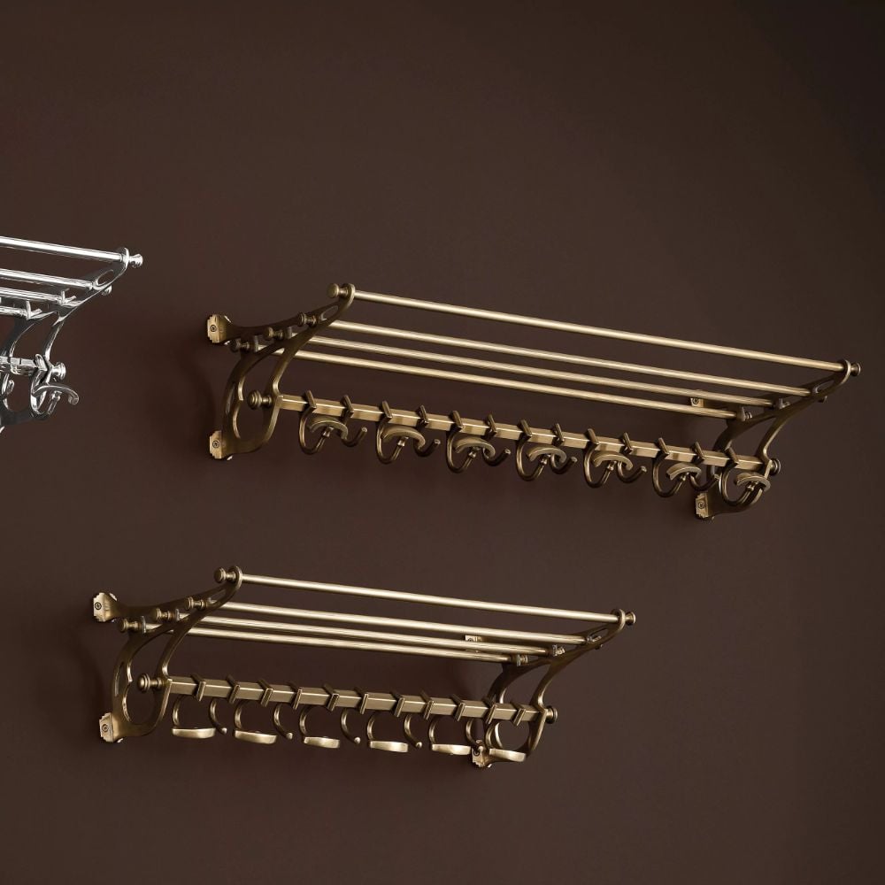 Hudson Coat Rack in Antique Brass - Large