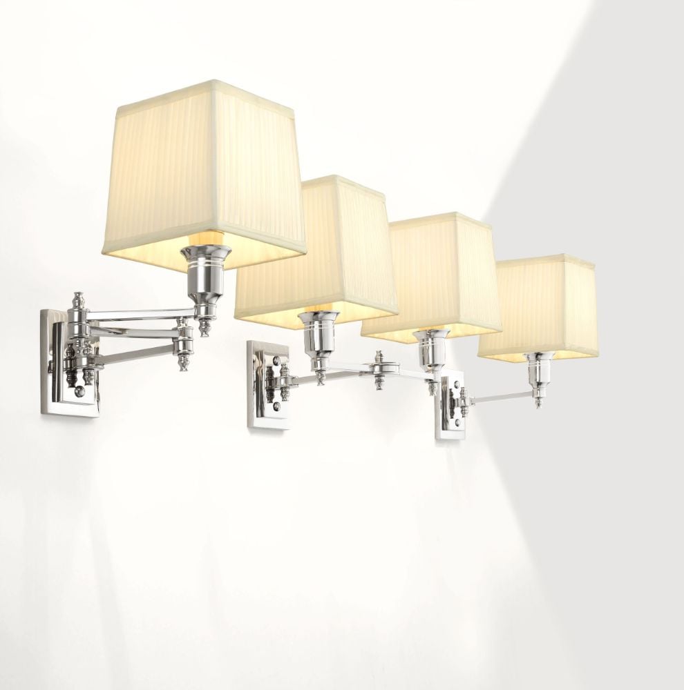 Lexington Double Wall Light Nickel & White